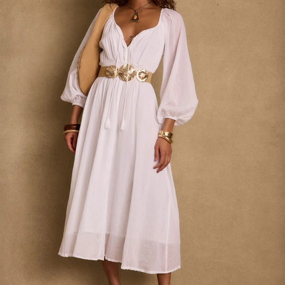 12th Tribe Dresses & Skirts - Danika White Linen Maxi Dress